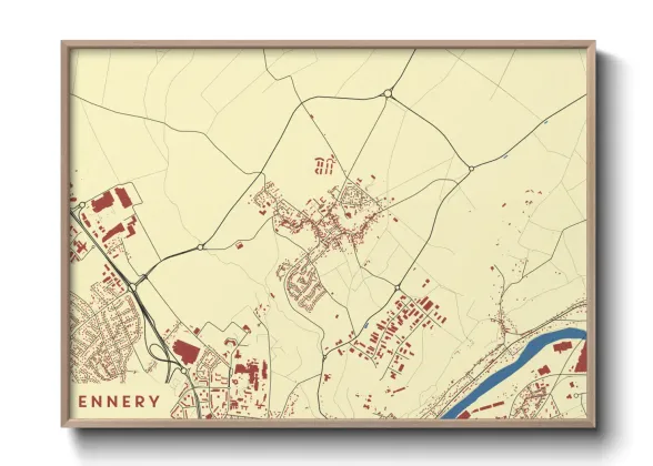 Une affiche de carte sur Ennery