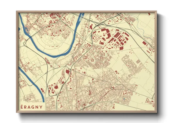 Une affiche de carte sur Éragny