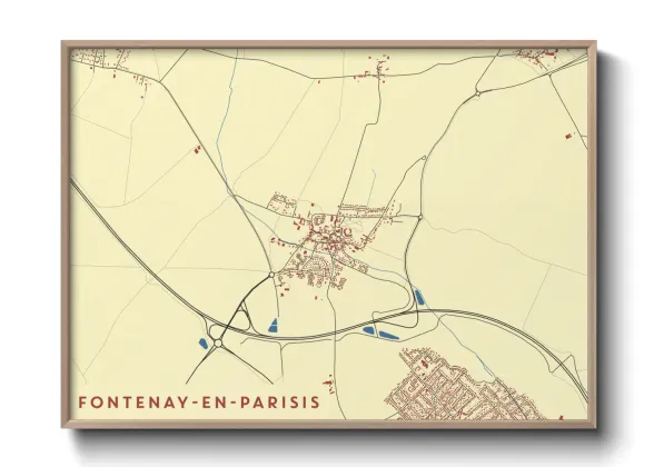 Une affiche de carte sur Fontenay-en-Parisis