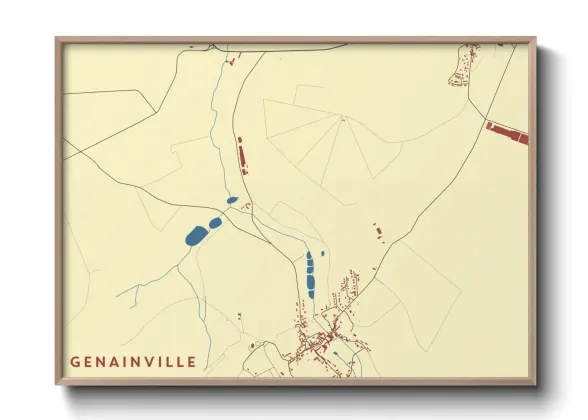 Une affiche de carte sur Genainville