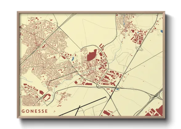 Une affiche de carte sur Gonesse