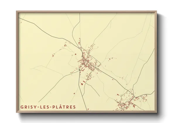 Une affiche de carte sur Grisy-les-Plâtres