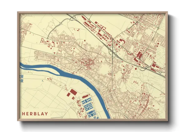 Une affiche de carte sur Herblay