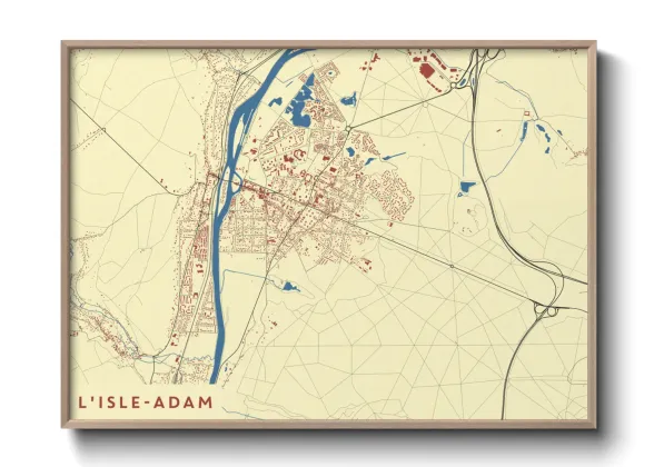 Une affiche de carte sur L'Isle-Adam