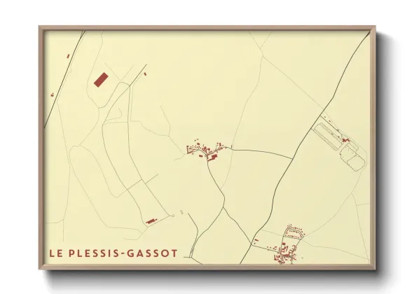 Une affiche de carte sur Le Plessis-Gassot