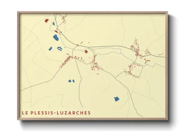 Une affiche de carte sur Le Plessis-Luzarches