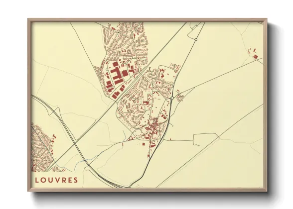 Une affiche de carte sur Louvres