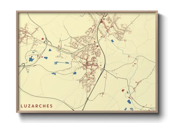 Une affiche de carte sur Luzarches