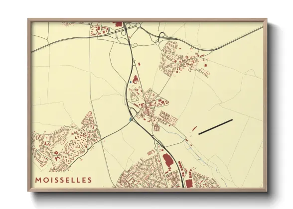 Une affiche de carte sur Moisselles