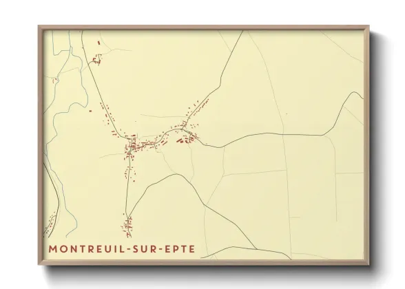 Une affiche de carte sur Montreuil-sur-Epte
