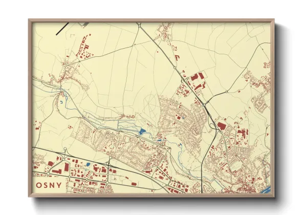 Une affiche de carte sur Osny