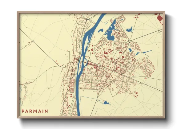 Une affiche de carte sur Parmain