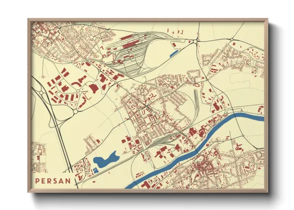 Une affiche de carte sur Persan