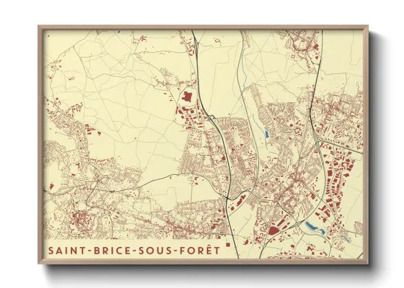 Une affiche de carte sur Saint-Brice-sous-Forêt