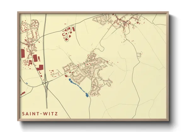 Une affiche de carte sur Saint-Witz
