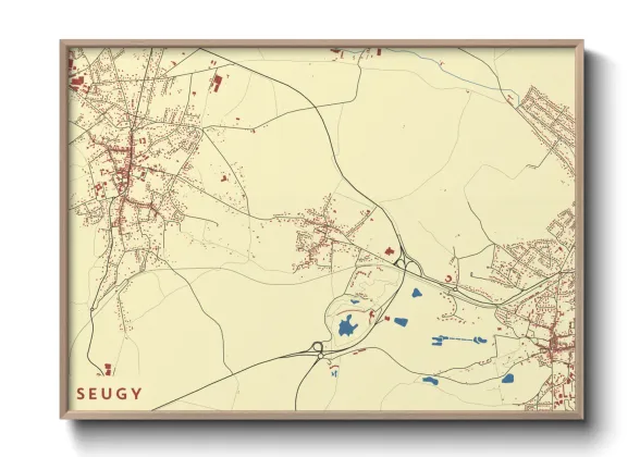 Une affiche de carte sur Seugy