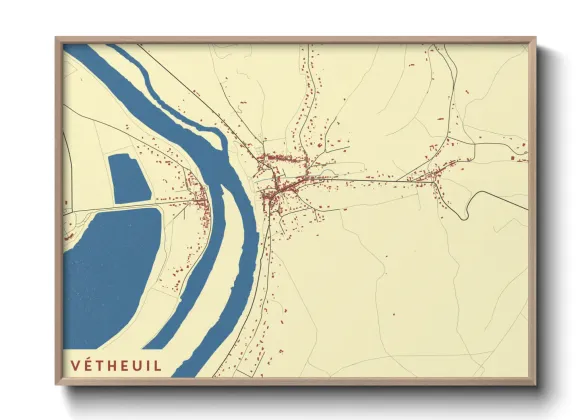 Une affiche de carte sur Vétheuil