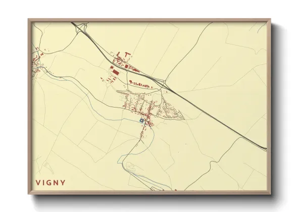 Une affiche de carte sur Vigny