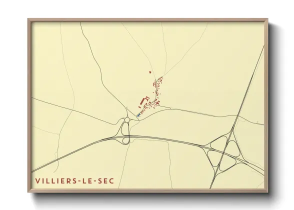 Une affiche de carte sur Villiers-le-Sec