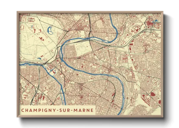 Une affiche de carte sur Champigny-sur-Marne