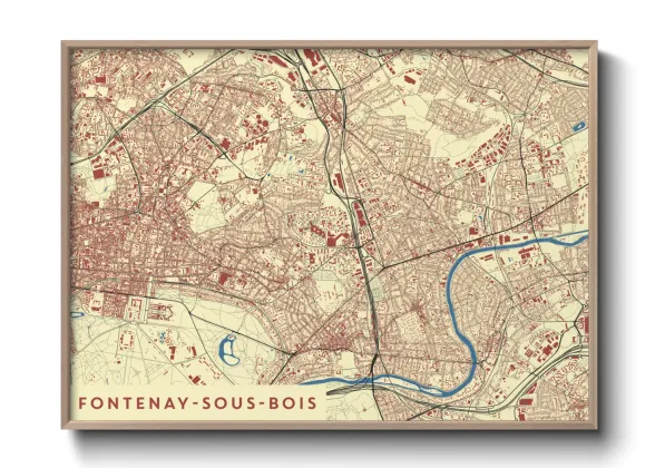 Une affiche de carte sur Fontenay-sous-Bois