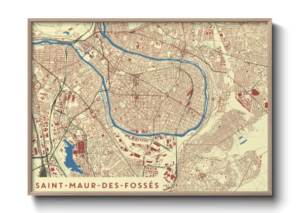 Une affiche de carte sur Saint-Maur-des-Fossés