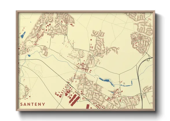 Une affiche de carte sur Santeny