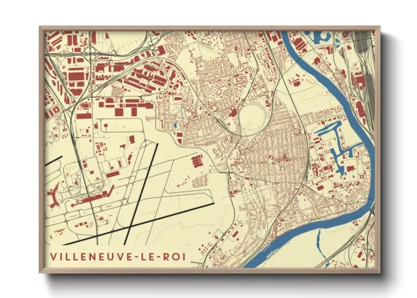 Une affiche de carte sur Villeneuve-le-Roi