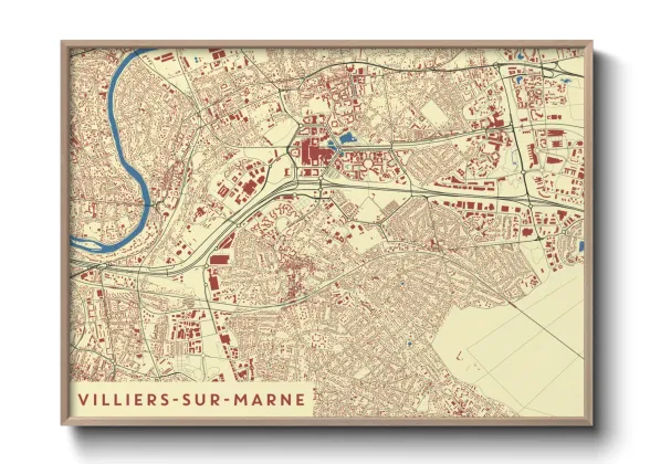Une affiche de carte sur Villiers-sur-Marne