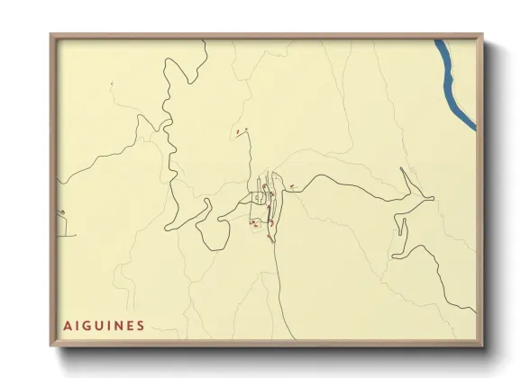 Une affiche de carte sur Aiguines