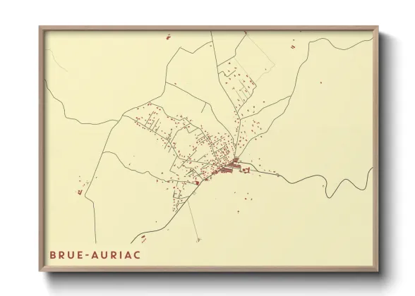 Une affiche de carte sur Brue-Auriac