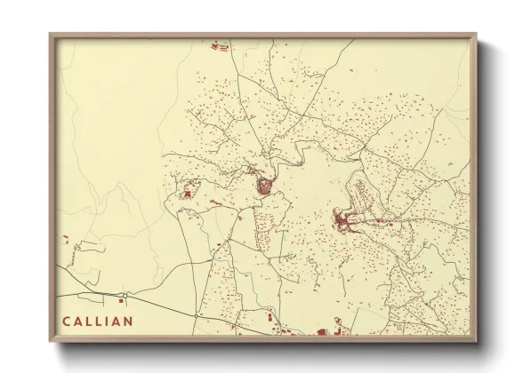 Une affiche de carte sur Callian