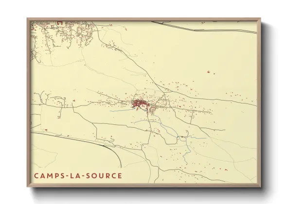 Une affiche de carte sur Camps-la-Source