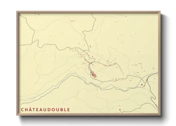 Une affiche de carte sur Châteaudouble