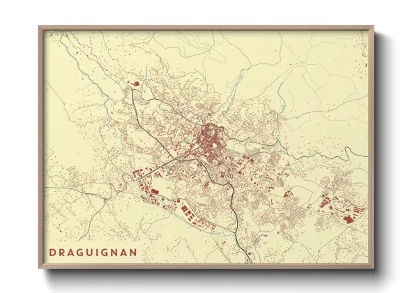 Une affiche de carte sur Draguignan
