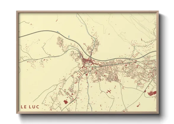 Une affiche de carte sur Le Luc