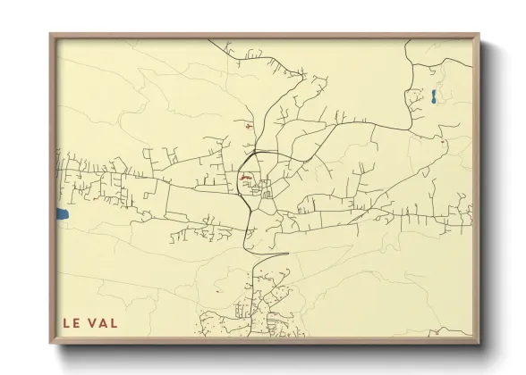 Une affiche de carte sur Le Val