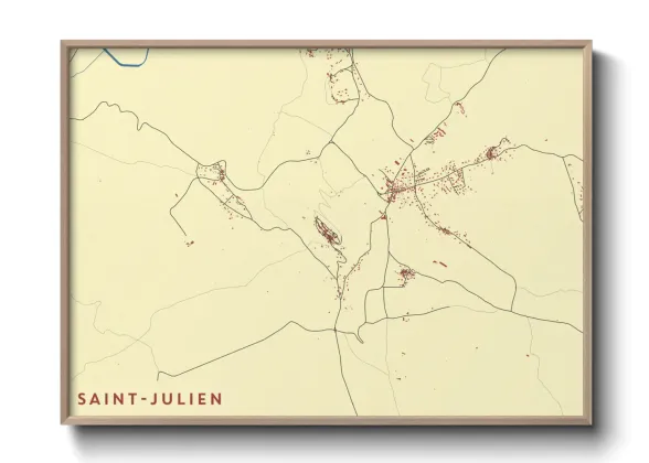 Une affiche de carte sur Saint-Julien