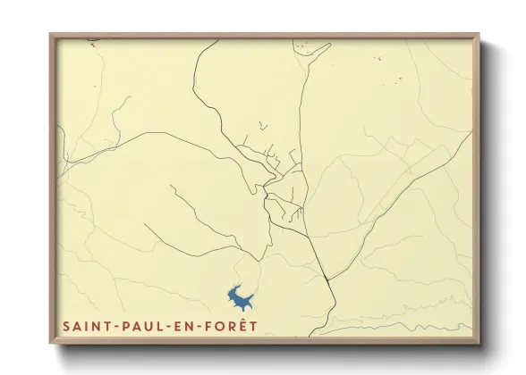 Une affiche de carte sur Saint-Paul-en-Forêt