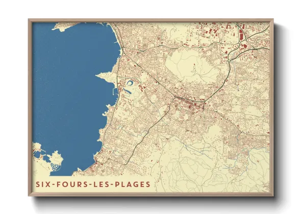 Une affiche de carte sur Six-Fours-les-Plages