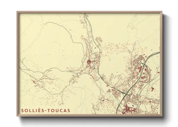 Une affiche de carte sur Solliès-Toucas