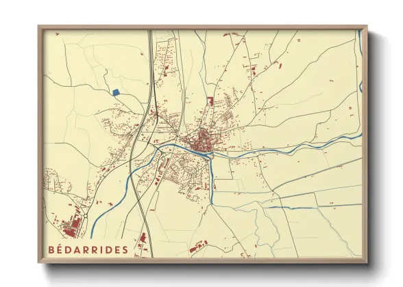 Une affiche de carte sur Bédarrides