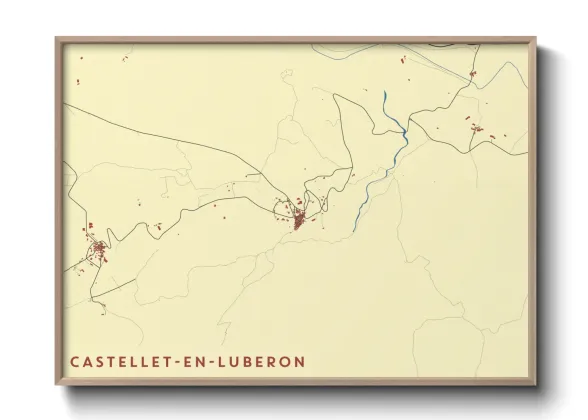 Une affiche de carte sur Castellet-en-Luberon