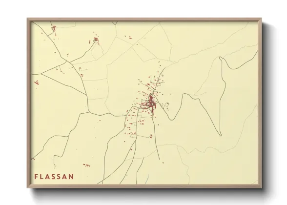 Une affiche de carte sur Flassan