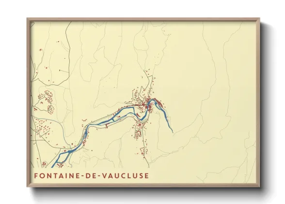 Une affiche de carte sur Fontaine-de-Vaucluse