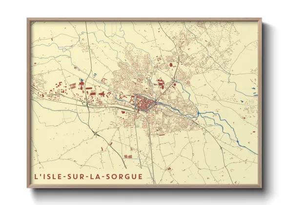 Une affiche de carte sur L'Isle-sur-la-Sorgue