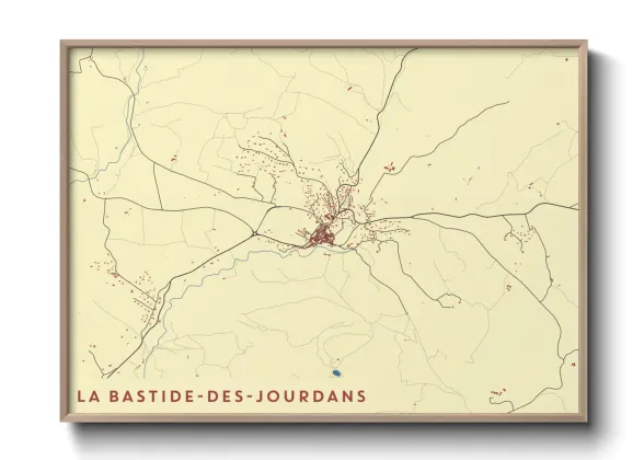 Une affiche de carte sur La Bastide-des-Jourdans