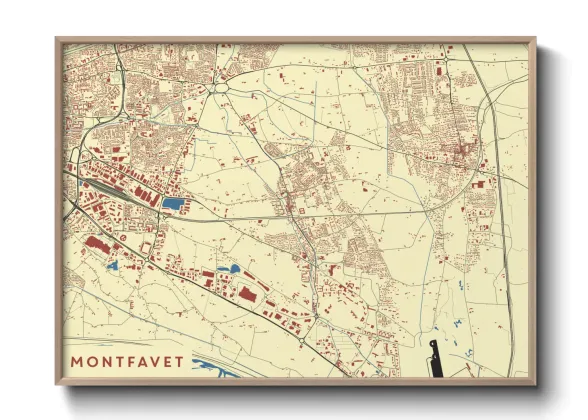 Une affiche de carte sur Montfavet