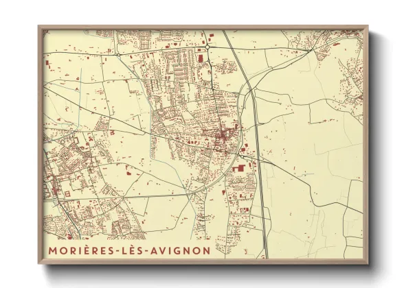 Une affiche de carte sur Morières-lès-Avignon