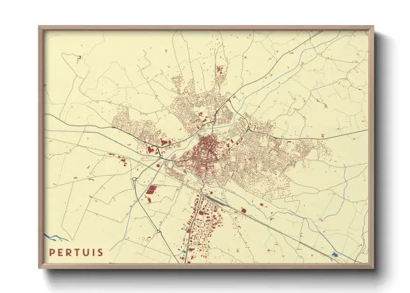 Une affiche de carte sur Pertuis